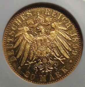 ドイツ、プロイセン、ヴィルヘルム2世プルーフ20マルク金貨 | コイン 